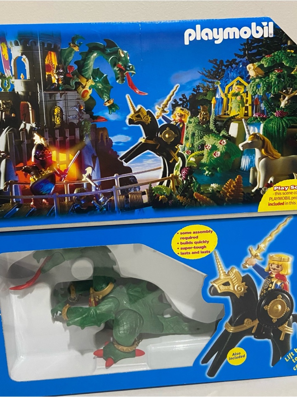Playmobil 3912 Fire Breathing Dragon and Prince with Horse NEW SEALED